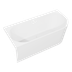 Baridi DH423 Left-Hand Corner Slim Rim Bath with Overflow System 150cm - Gloss White