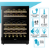 Baridi DH79 46 Bottle Dual Zone Undercounter/Freestanding Fridge with Digital Touch Screen Controls, Wooden Shelves & LED Light - Black