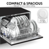 Baridi DH85 Tabletop Dishwasher 6 Place Settings 6.5L Capacity - Black