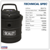 Sealey PC200A 20L 3-in-1 Ash Vacuum Cleaner 1200W/230V