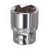 Sealey SP3817 Premier Fully Polished Socket 3/8"Sq Drive 17mm