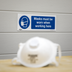Sealey SS57V1 Worksafe Masks Must Be Worn Safety Sign - Self-Adhesive Vinyl