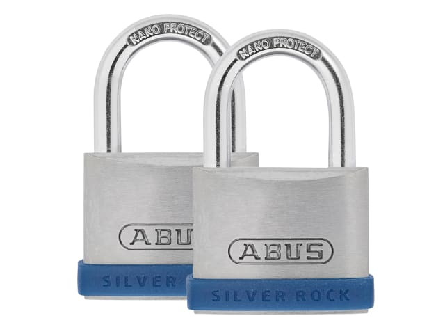 ABUS 40mm Silver Rock 5 Padlock Twin Pack