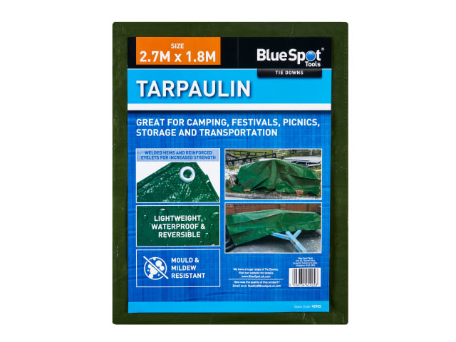 BlueSpot Tools 45925 Green Tarpaulin 2.7 x 1.8m