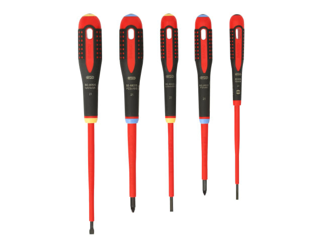 Bahco BE-9882S ERGO VDE Insulated Screwdriver Set, 5 Piece