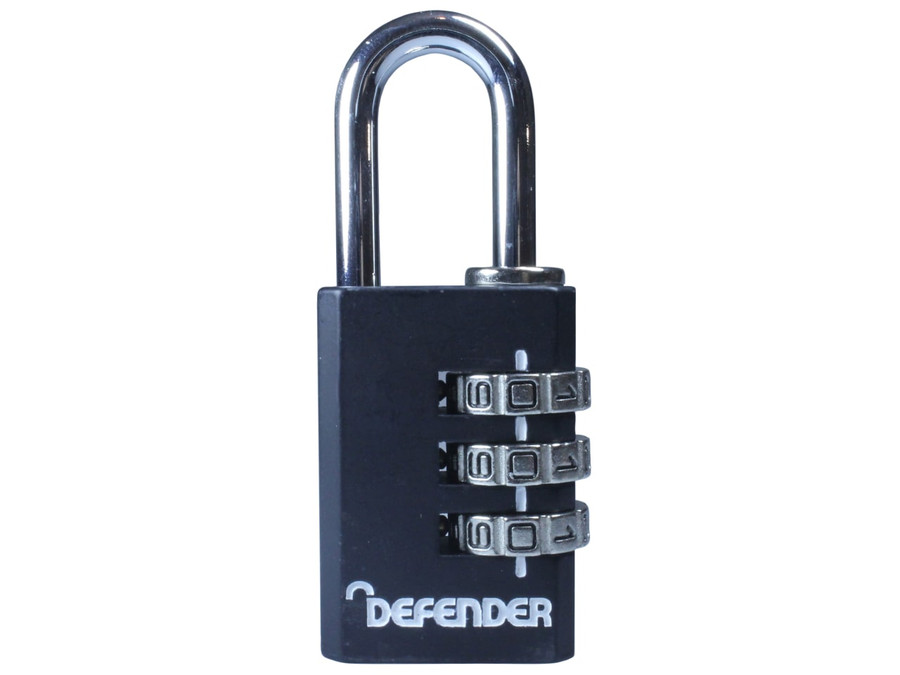 DEFENDER DFCOMBI30 Black Die-Cast Combination Padlock 30mm - DEFCOMBI30 - main image