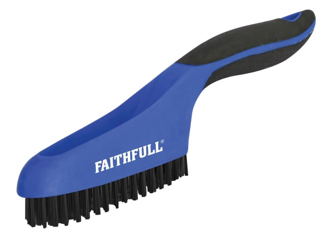 Faithfull FAISB164SP Scratch Brush Soft Grip 4 x 16 Row Plastic