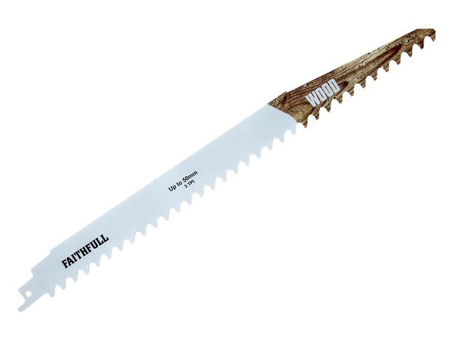 Faithfull S1241HM Wood Carbide Sabre Saw Blade 304mm x 3 TPI