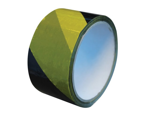 Faithfull Economy Self-Adhesive Hazard Tape Black/Yellow 50mm x 33m