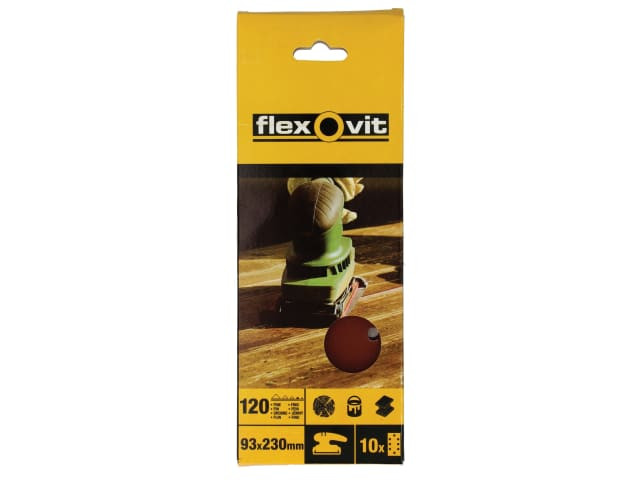 Flexovit 63642526337 1/3 Sanding Sheets Perforated Coarse 50 Grit (Pack 10)