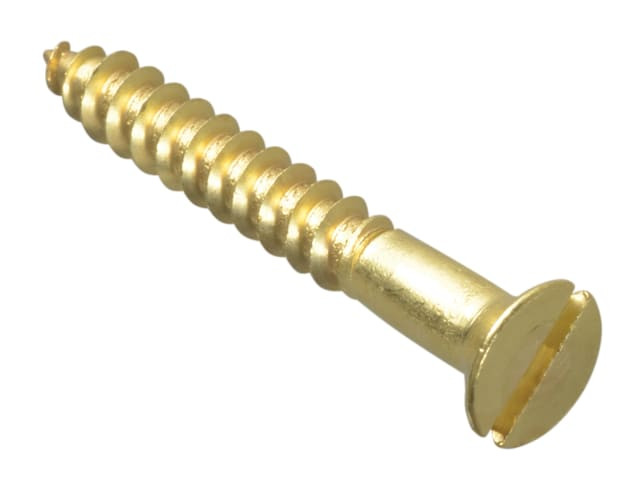 ForgeFix FPCSK11210BR Wood Screw Slotted CSK Brass 1.1/2in x 10 ForgePack 8