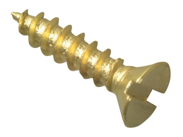 ForgeFix FPCSK124BR Wood Screw Slotted CSK Brass 1/2in x 4 ForgePack 60