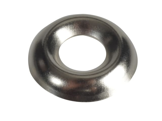 ForgeFix 200SCW8N Screw Cup Washers Solid Brass Nickel Plated No.8 Bag 200