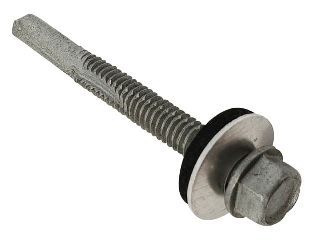 ForgeFix TFHW16SD5550H TechFast Roofing Sheet to Steel Hex Screw & Washer No.5 Tip 5.5 x 50mm Box 100