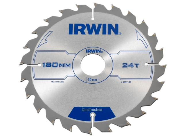 Irwin 1897195 Construction Circular Saw Blade 180 x 30mm x 24T ATB