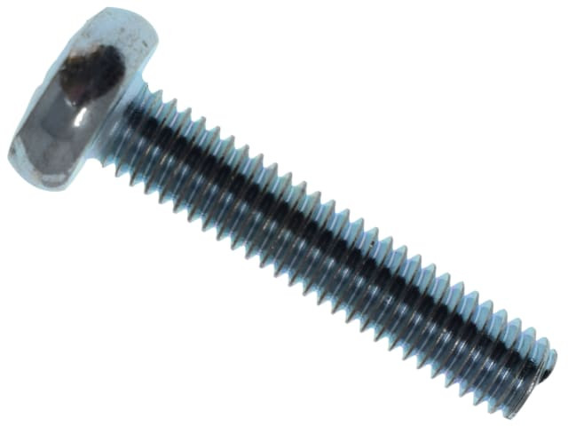 Metalmate Machine Screw Pozi Compatible Pan Head ZP M6 x 30mm Box 25