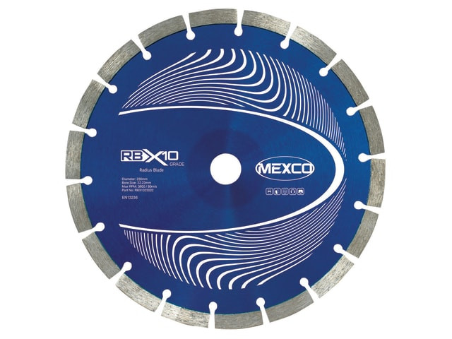 MEXCO RBX1023022 RB X10 Radius / Curve Cutting Diamond Blade 230 x 22.23mm