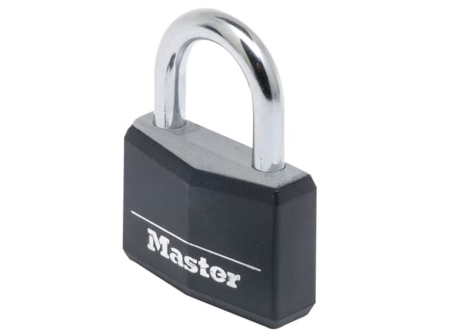 Master Lock 9150EURDBLK Aluminium Black Vinyl Cover 50mm Padlock 4-Pin