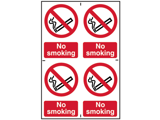 Scan 0552 No Smoking - 4 PVC Signs 100 x 150mm