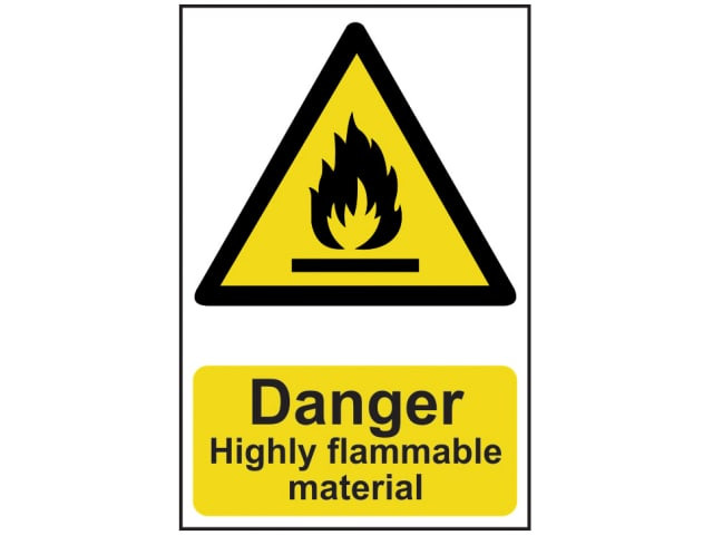 Scan 0901 Danger Highly Flammable Material - PVC Sign 200 x 300mm