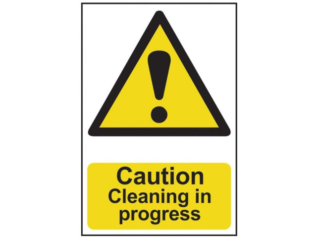 Scan 1114 Caution Cleaning In Progress - PVC Sign 200 x 300mm