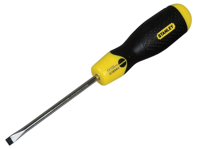 Stanley 0-64-916 Cushion Grip Screwdriver Flared Tip 5 x 100mm