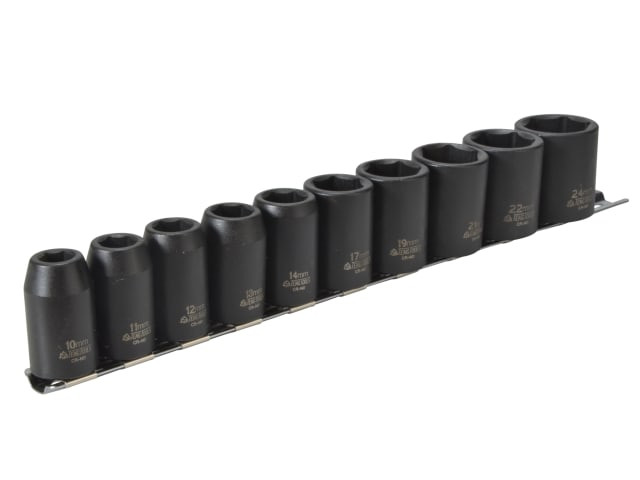 Teng 9121 1/2in Drive Impact Socket Set, 10 Piece