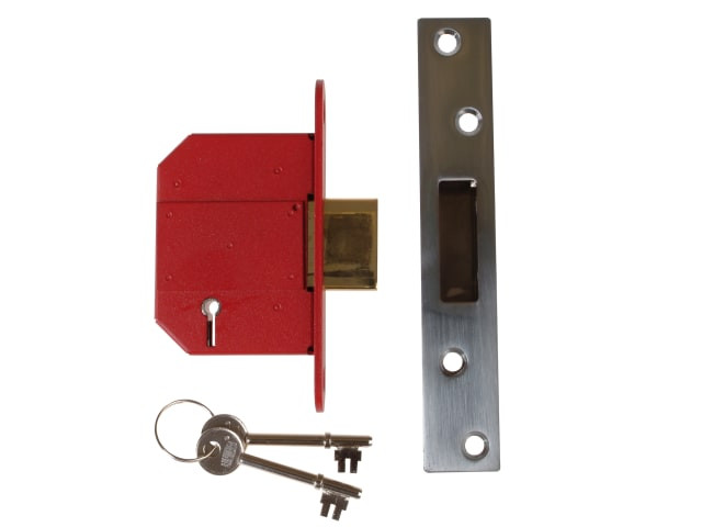 Union Y2100S-SC-3.0 StrongBOLT 2100S BS 5 Lever Mortice Deadlock 81mm 3in Satin Chrome Visi