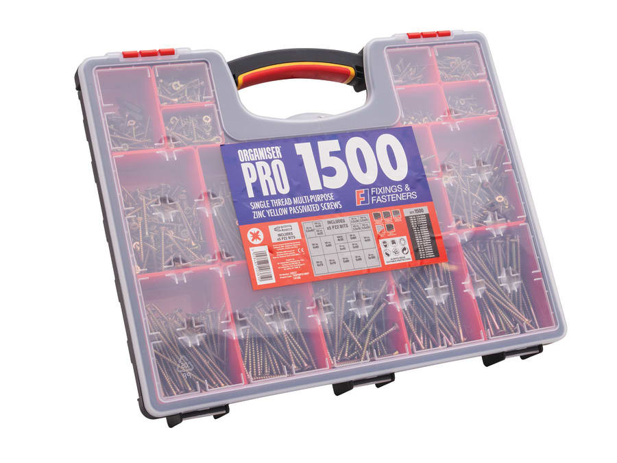 ForgeFix OPMPS1500Y Multi-Purpose Screw Organiser Set, 1500 Piece
