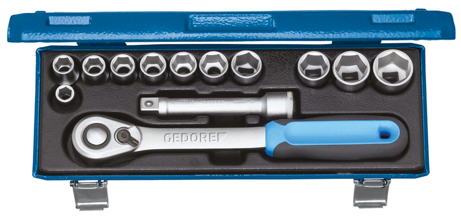 Gedore 2545810 19 KMU-20 Socket wrench set 1/2", 13 pieces, hexagonal, 10-24 mm
