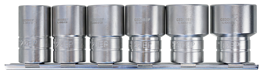 Gedore 3292207 KL-4043-300 Socket Set, 1/2", EP TX-Plus, 6-pc