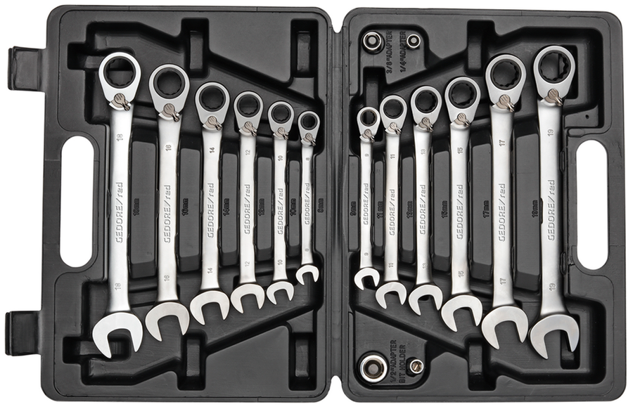 Gedore 3300060 R07203016 Ratchet wrench set a/f 8-19 mm 16 pieces