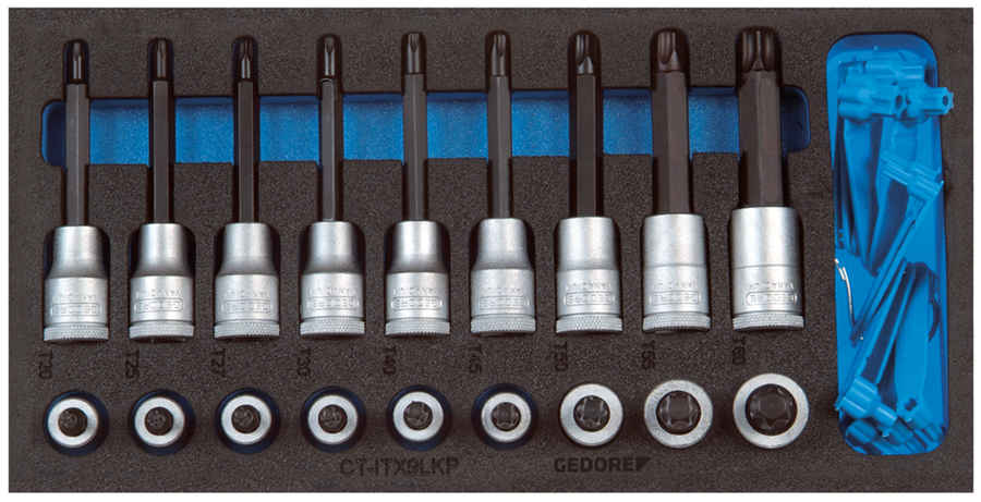 Gedore 2308940 1500 CT1-ITX 19 LKP Set of screwdriver bits 1/2" in check tool module