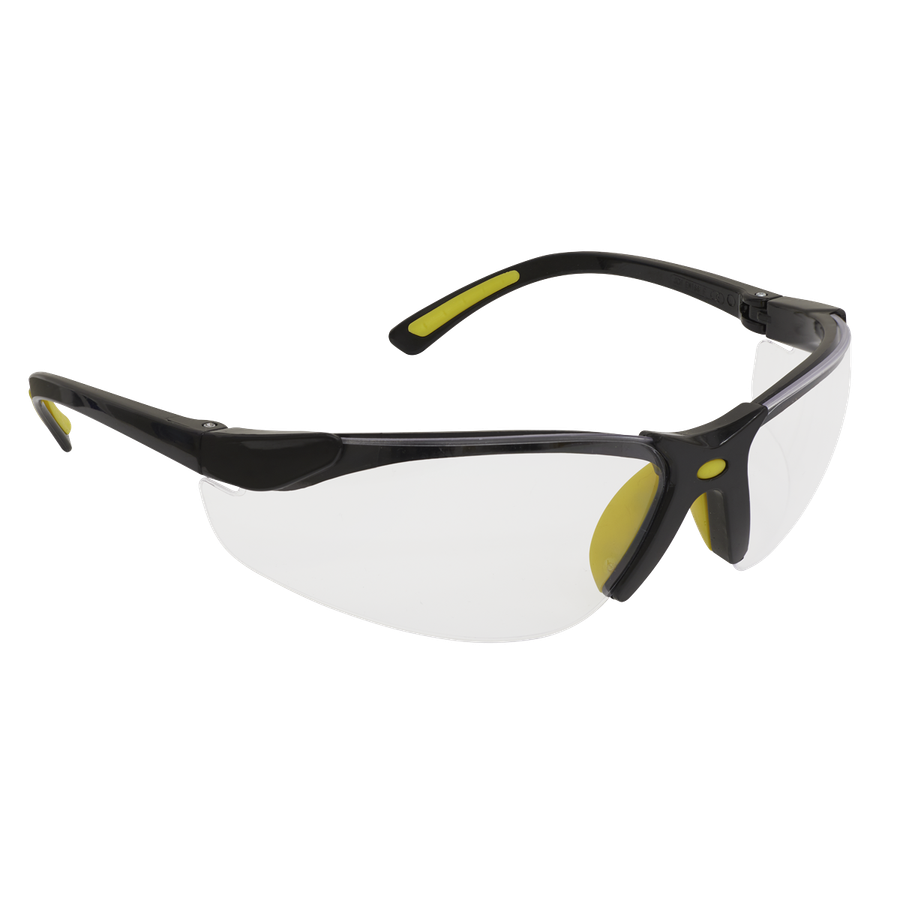 Sealey 9213 Worksafe Zante Style Clear Safety Glasses with Flexi Arms