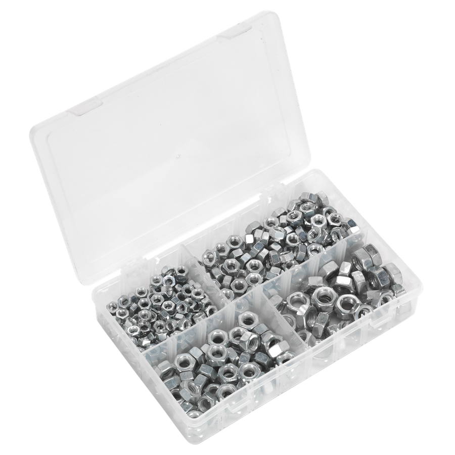 Sealey AB029SN Steel Nut Assortment DIN 934 - 1/4"-1/2"UNF 320pc