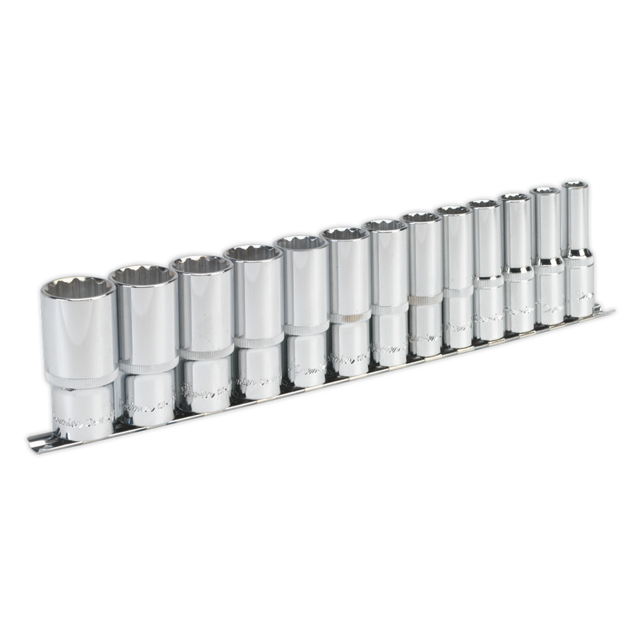 Sealey AK2675 Premier Imperial Deep Socket Set 1/2"Sq Drive 12-point 13pc