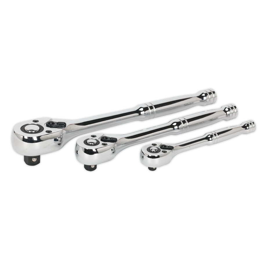Sealey AK6672 Premier Pear-Head Ratchet Wrench Set with Flip Reverse 3pc