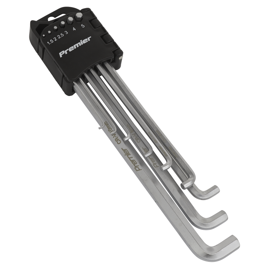 Sealey AK7174 Premier Extra-Long Stubby Element Hex Key Set 9pc