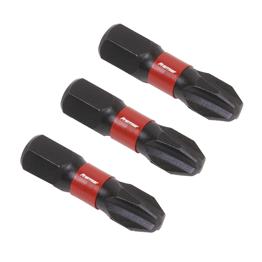 Sealey AK8206 Premier Phillips Impact Power Tool Bits #3 x 25mm 3pc