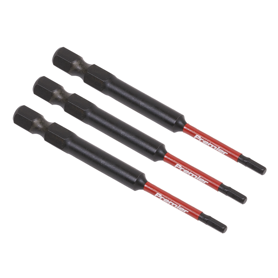 Sealey AK8260 Premier Hex Impact Power Tool Bits 2.5 x 75mm 3pc