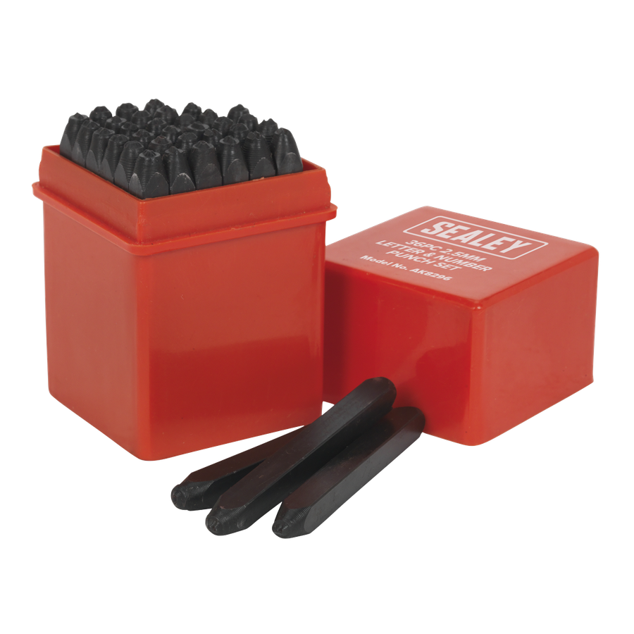 Sealey AK8296 Letter & Number Punch Set 2.5mm 36pc