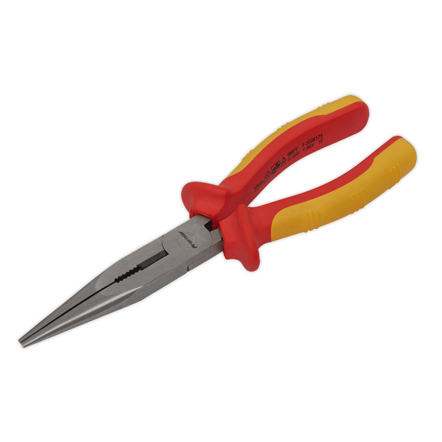 Sealey AK83457 Premier Long Nose Pliers 200mm - VDE Approved