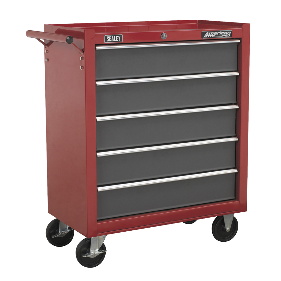 Sealey AP22505BB American Pro Rollcab 5 Drawer - Red/Grey