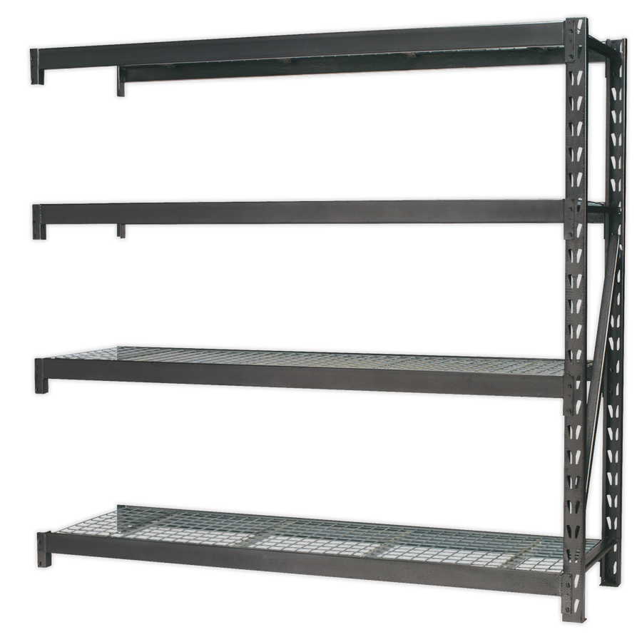 Sealey AP6572E Heavy-Duty Racking Extension Pack with 4 Mesh Shelves 640kg Capacity Per Level