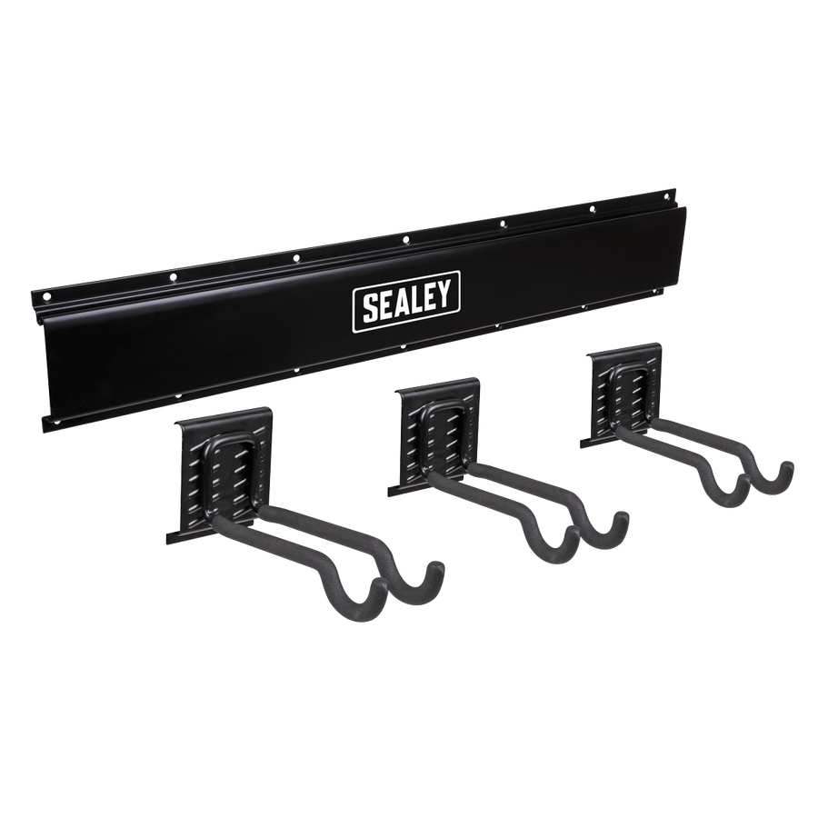 Sealey APHKIT11 Wall Mounting Storage Rail with Sports Equipment Hooks