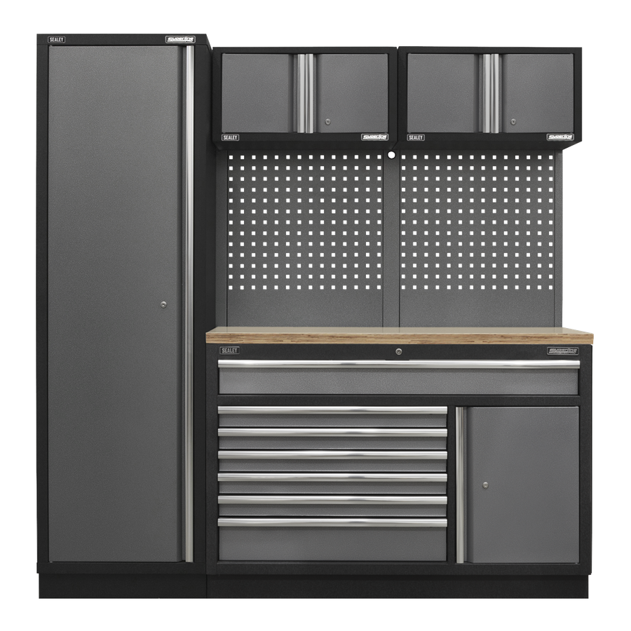 Sealey APMSSTACK10W Superline Pro Storage System with Pressed Wood Worktop 1.96m