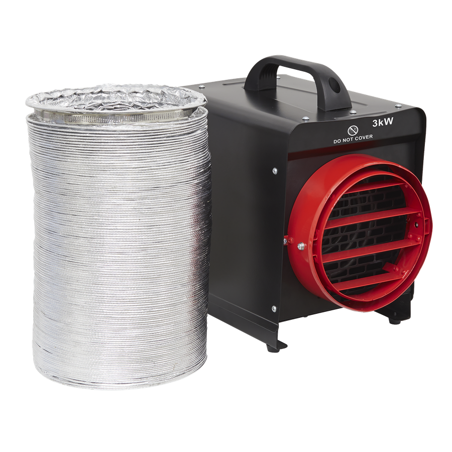 Sealey DEH3001 Industrial Fan Heater with Ducting 3kW/230V