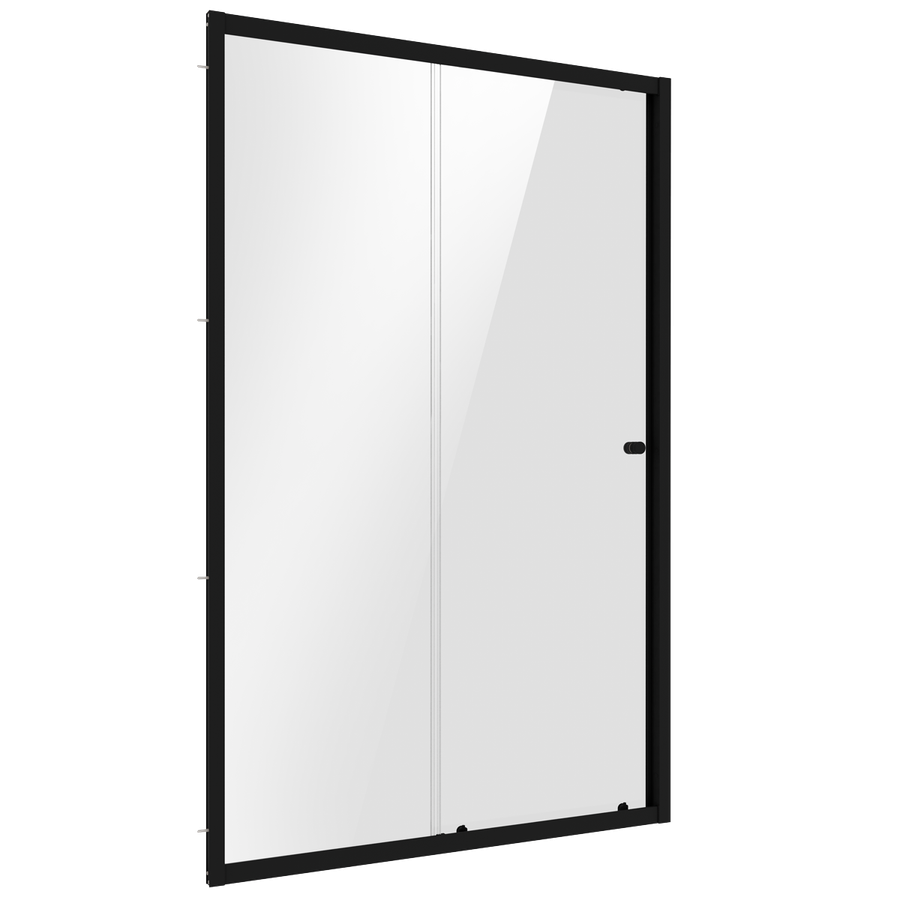 Baridi DH293 Sliding Shower Door 1000 x 1850mm, 6mm Tempered Glass, Reversible - Black