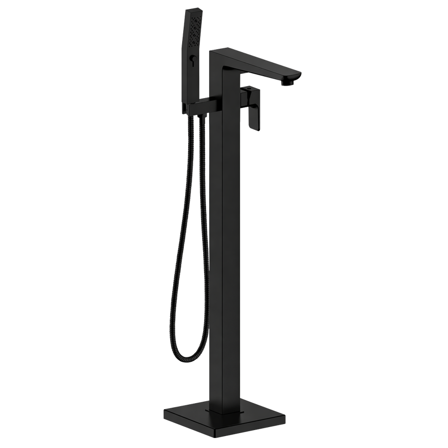 Baridi DH401 Freestanding Bath Mixer Tap with Shower - Matt Black