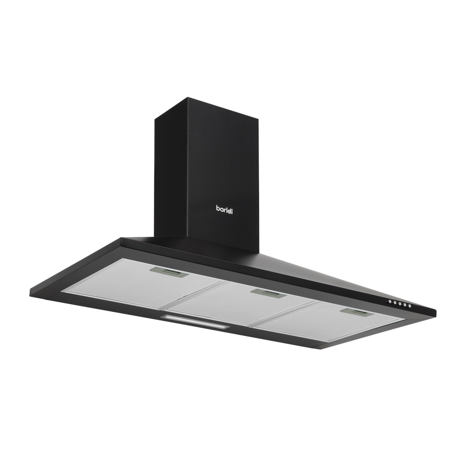Baridi DH59 Cooker Hood, Chimney Style with Carbon Filters 90cm - Black